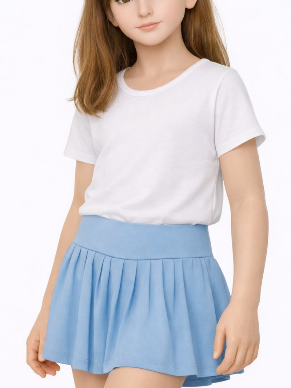art class Girls Light Blue Pleated Skort Blue Shorts S 6/7